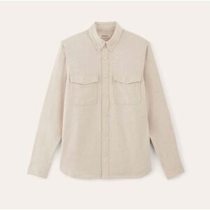 Everlane Mens‎ Flannel Button Down Shirt Tan Oatmeal Cotton Long Sleeve Medium